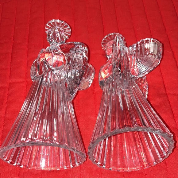 VTG Pr. 24% full lead crystal praying angels w/candleholders on back $25 - Picture 9 of 12